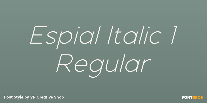 Espial Italic 1 Regular Font Poster #1