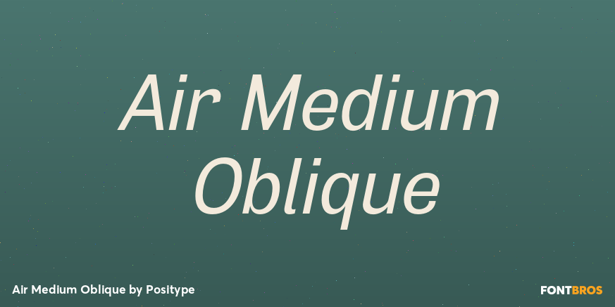 Air Medium Oblique Font Poster #1