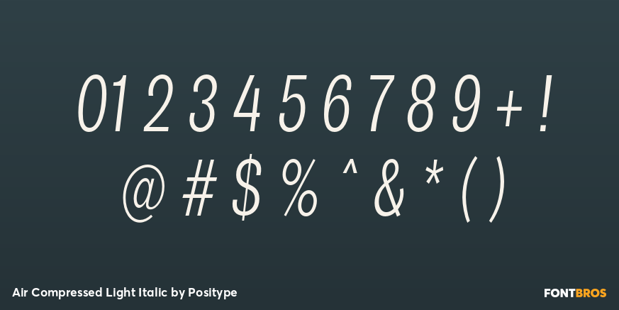 Air Compressed Light Italic Font Poster #4