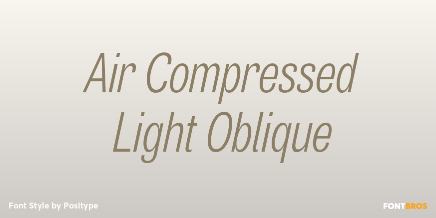 Air Compressed Light Oblique Font Poster #1