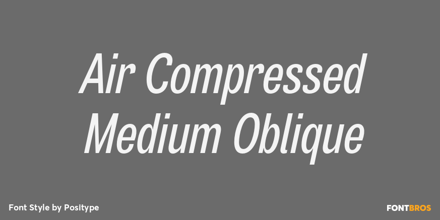 Air Compressed Medium Oblique Font Poster #1
