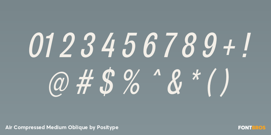 Air Compressed Medium Oblique Font Poster #1