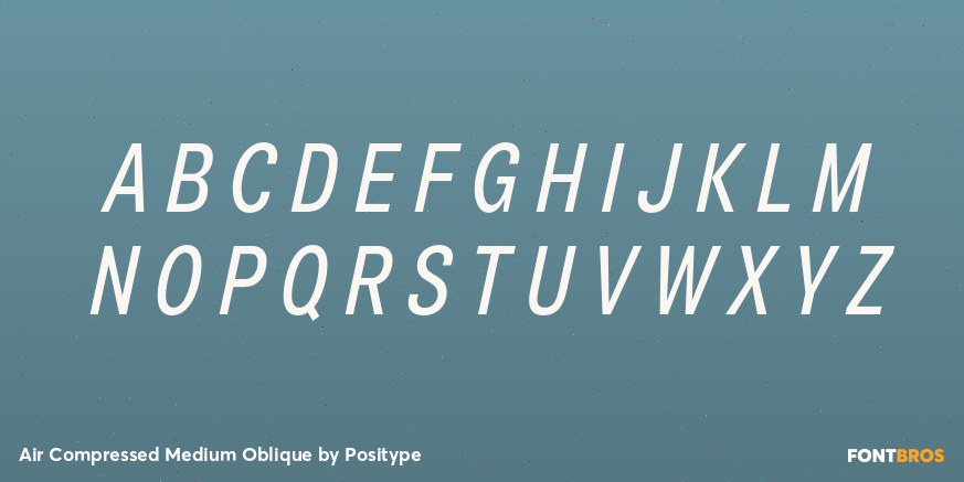 Air Compressed Medium Oblique Font Poster #1