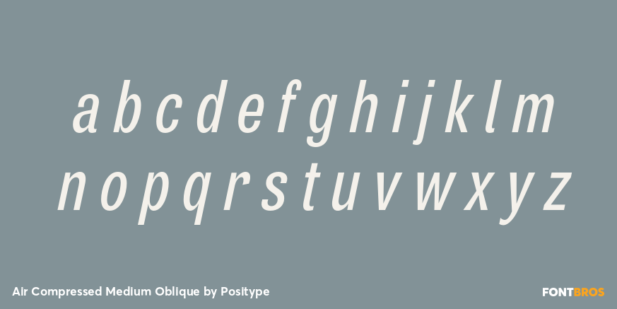 Air Compressed Medium Oblique Font Poster #1