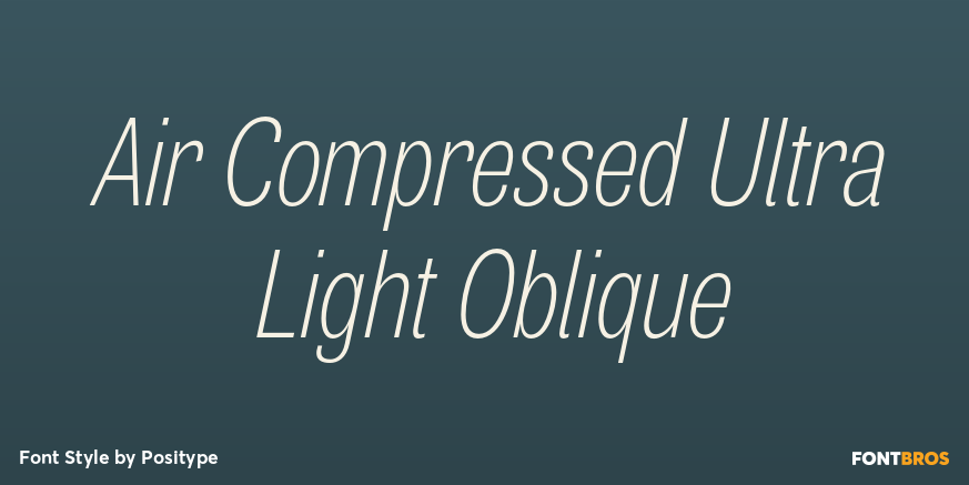Air Compressed Ultra Light Oblique Font Poster #1
