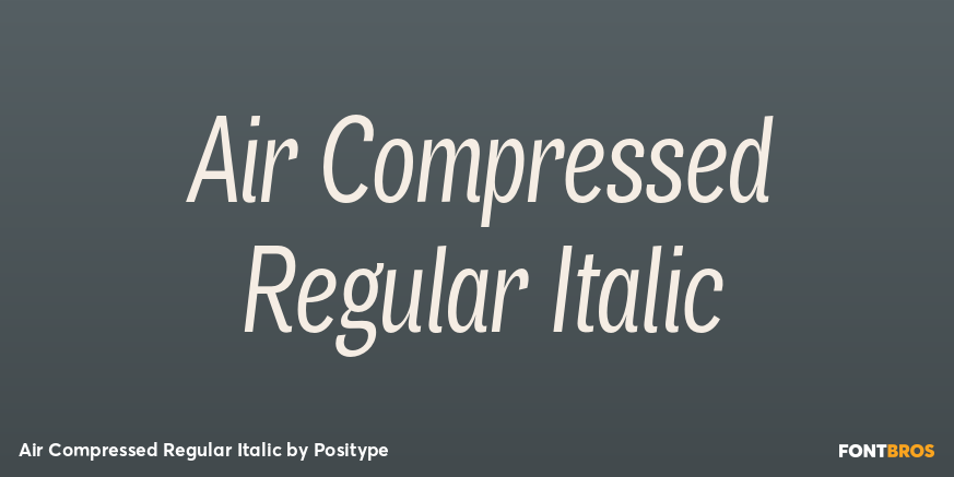 Air Compressed Regular Italic Font Poster #1