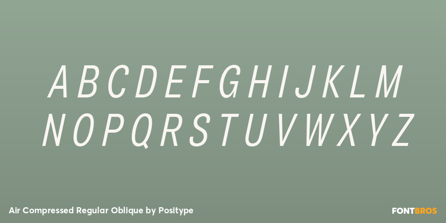 Air Compressed Regular Oblique Font Poster #2