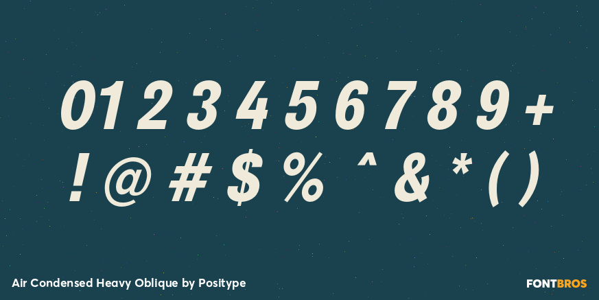 Air Condensed Heavy Oblique Font Poster #4