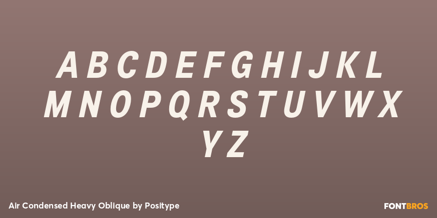 Air Condensed Heavy Oblique Font Poster #2