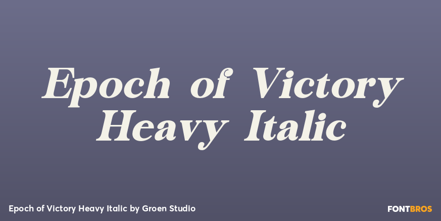 Epoch of Victory Heavy Italic Poster