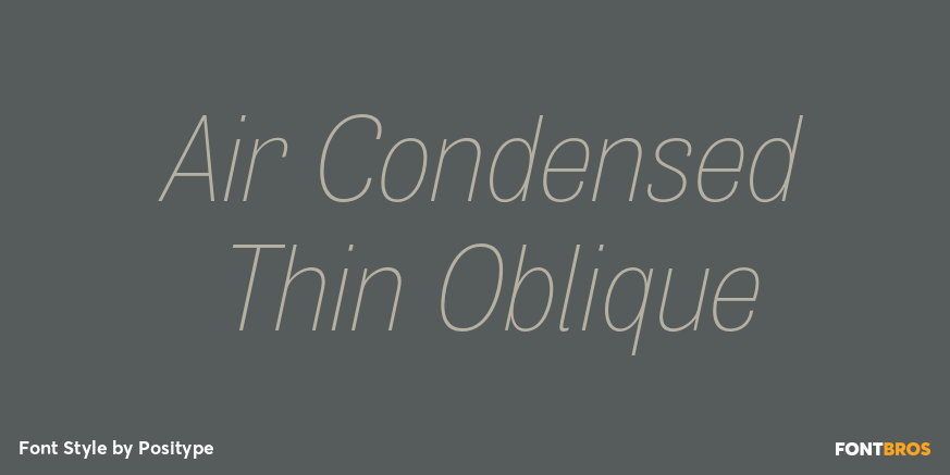 Air Condensed Thin Oblique Font Poster #1