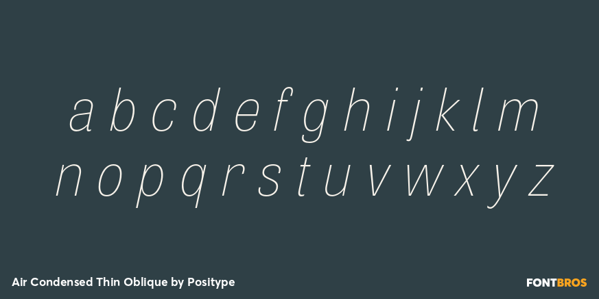 Air Condensed Thin Oblique Font Poster #3