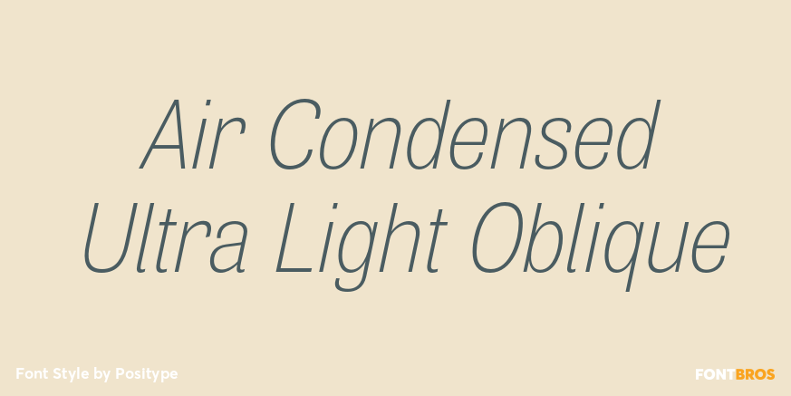 Air Condensed Ultra Light Oblique Font Poster #1