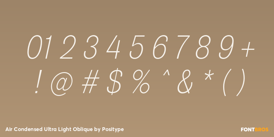 Air Condensed Ultra Light Oblique Font Poster #1