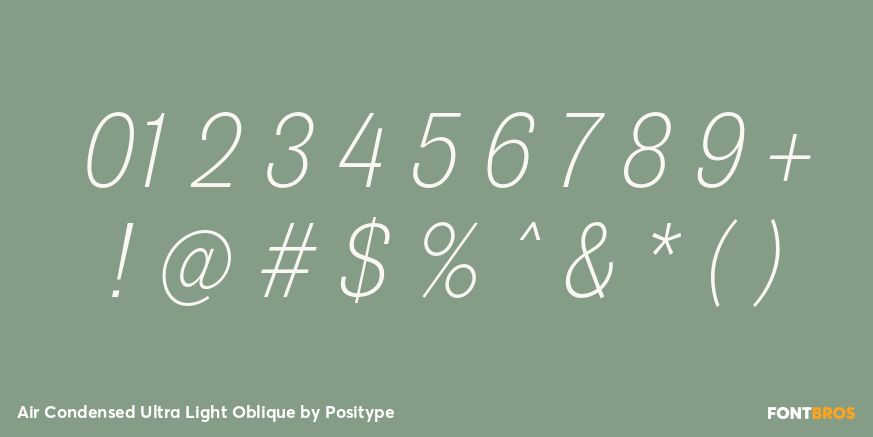 Air Condensed Ultra Light Oblique Font Poster #4