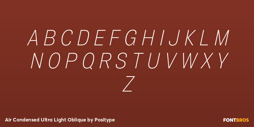Air Condensed Ultra Light Oblique Font Poster #1