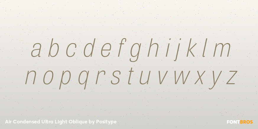 Air Condensed Ultra Light Oblique Font Poster #1