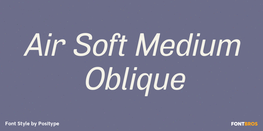 Air Soft Medium Oblique Font Poster #1