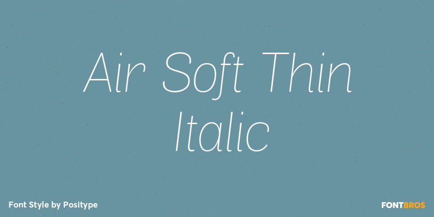 Air Soft Thin Italic Font Poster #1