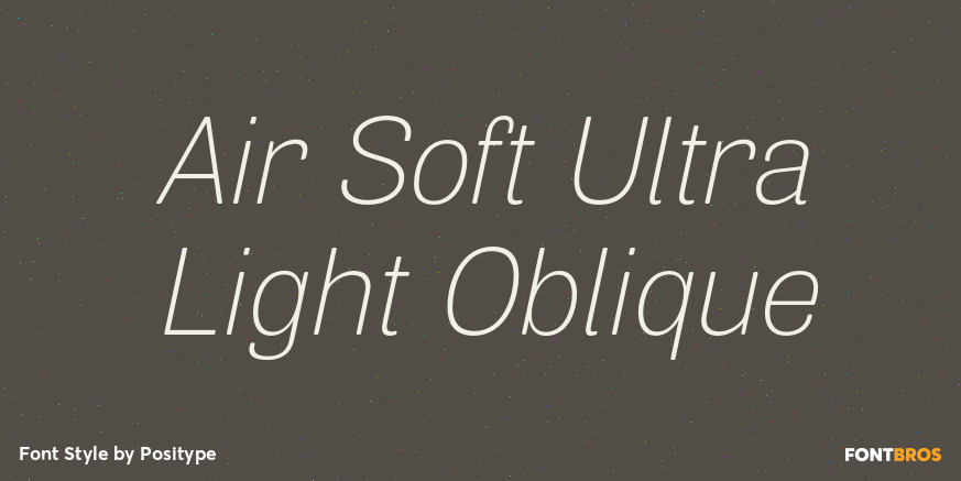 Air Soft Ultra Light Oblique Font Poster #1