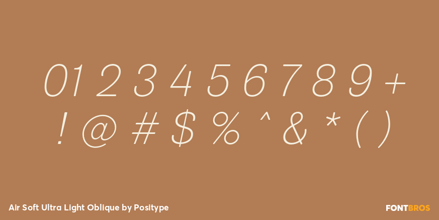 Air Soft Ultra Light Oblique Font Poster #4