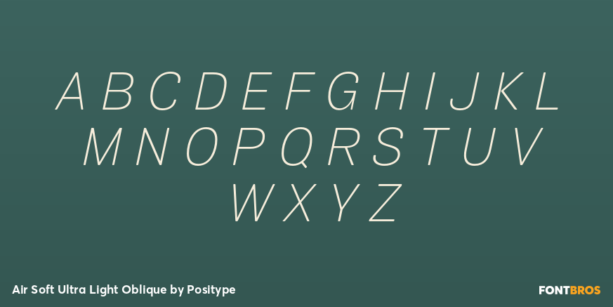 Air Soft Ultra Light Oblique Font Poster #2