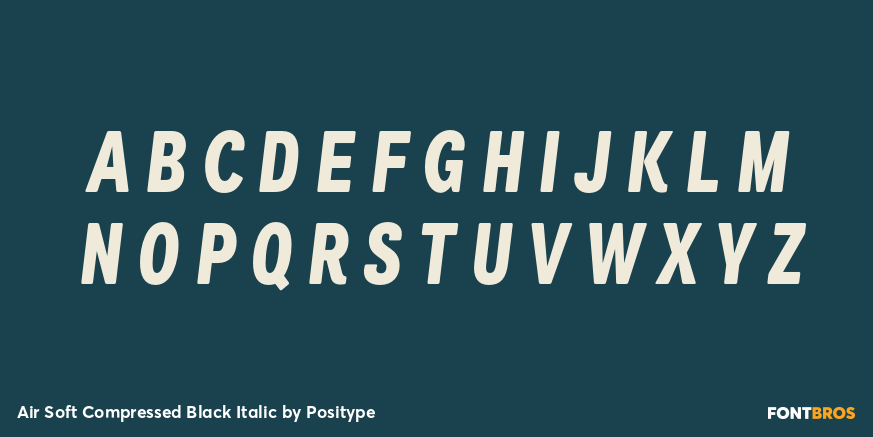 Air Soft Compressed Black Italic Font Poster #2