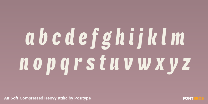 Air Soft Compressed Heavy Italic Font Poster #1