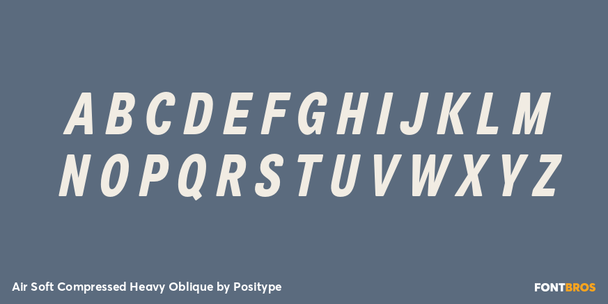 Air Soft Compressed Heavy Oblique Font Poster #2