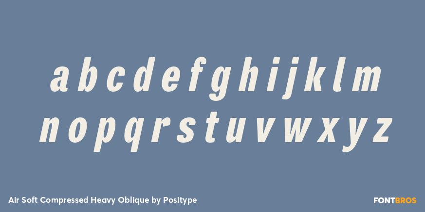 Air Soft Compressed Heavy Oblique Font Poster #3