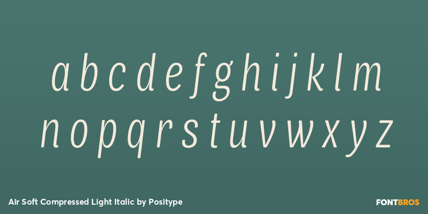Air Soft Compressed Light Italic Font Poster #3