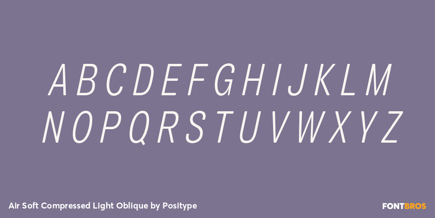 Air Soft Compressed Light Oblique Font Poster #2