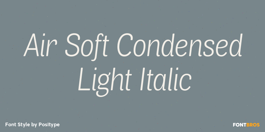 Air Soft Condensed Light Italic Font Poster #1