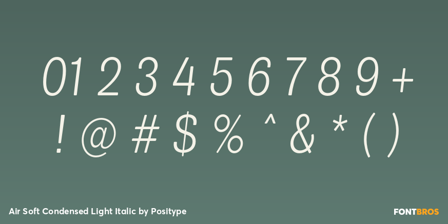 Air Soft Condensed Light Italic Font Poster #1