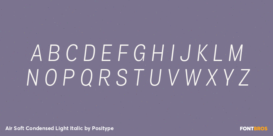 Air Soft Condensed Light Italic Font Poster #1