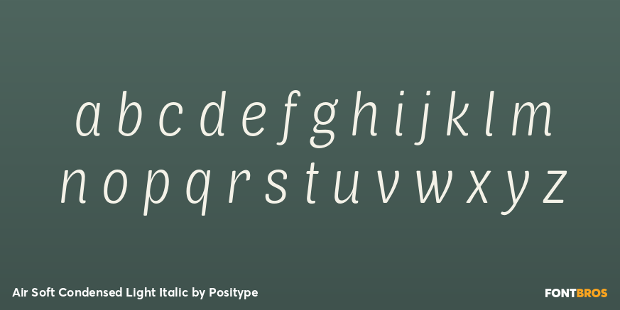 Air Soft Condensed Light Italic Font Poster #1