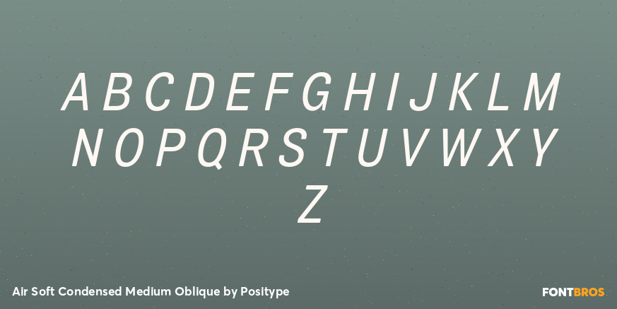 Air Soft Condensed Medium Oblique Font Poster #1