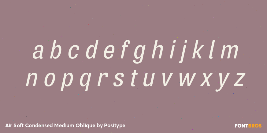 Air Soft Condensed Medium Oblique Font Poster #1