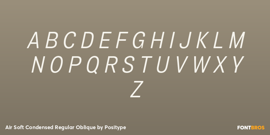 Air Soft Condensed Regular Oblique Font Poster #2