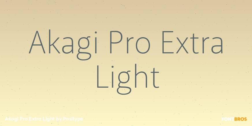 Akagi Pro Extra Light Font Poster #1