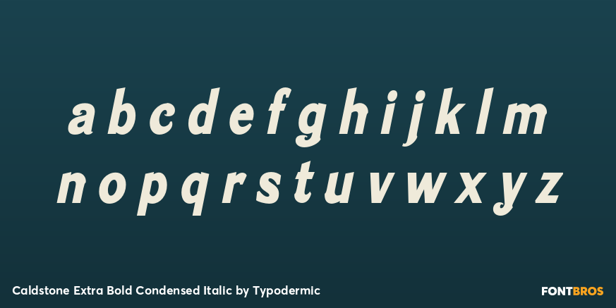 Caldstone Extra Bold Condensed Italic Font Poster #3