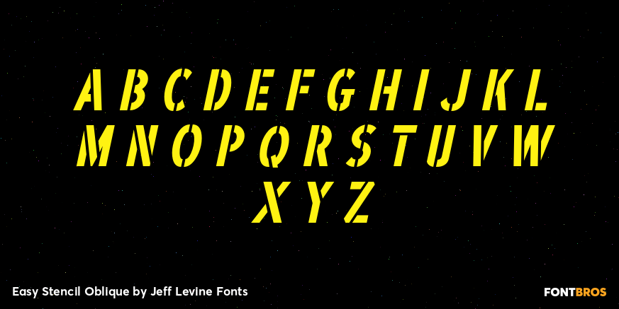 Easy Stencil Oblique Font Poster #1