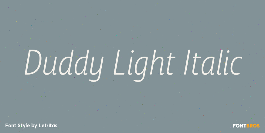 Duddy Light Italic Font Poster #1
