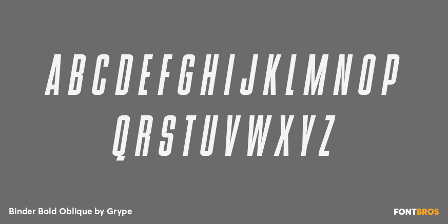 Binder Bold Oblique Font Poster #2