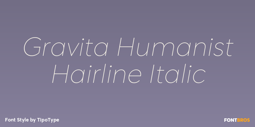 Gravita Humanist Hairline Italic Poster