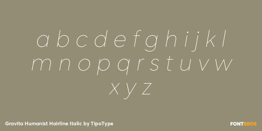 Gravita Humanist Hairline Italic Font Poster #3