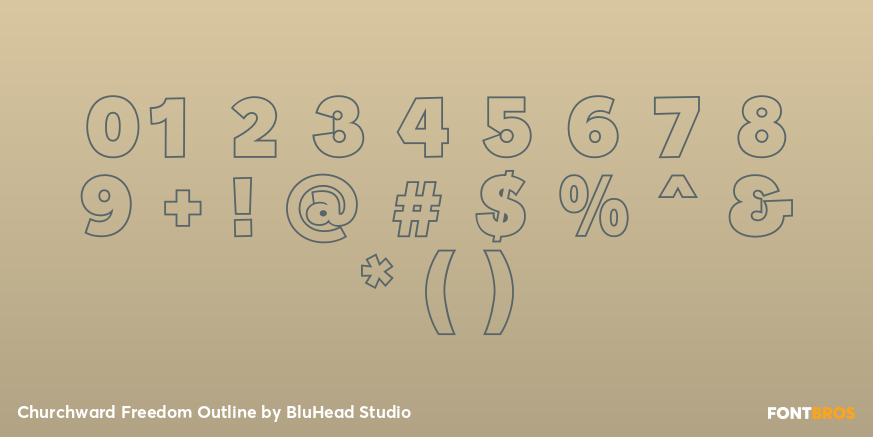 Churchward Freedom Outline Font Poster #1