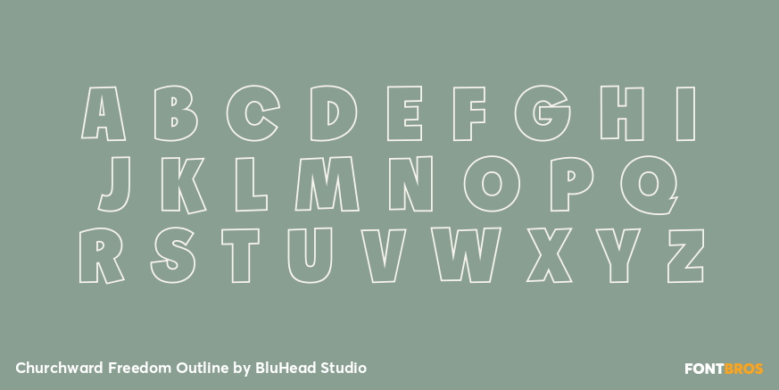 Churchward Freedom Outline Font Poster #1