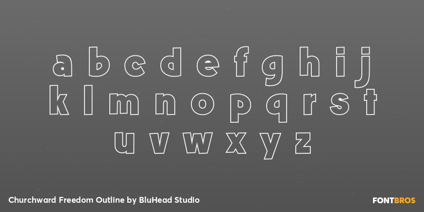 Churchward Freedom Outline Font Poster #1