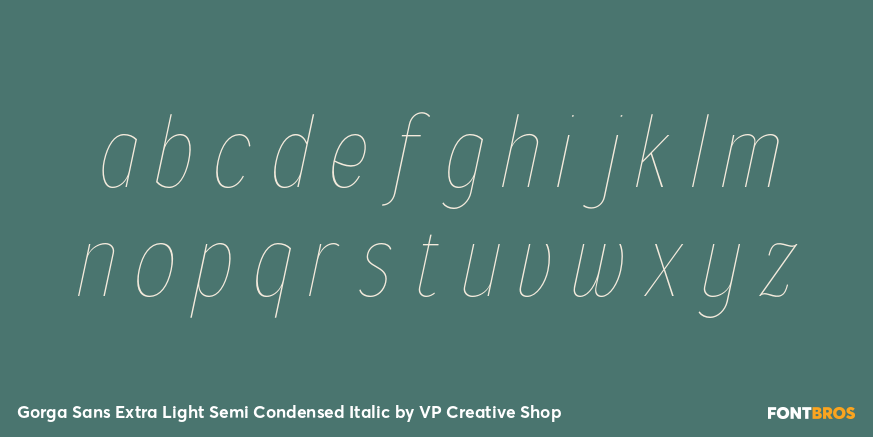 Gorga Sans Extra Light Semi Condensed Italic Font Poster #3